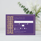 Gold Purple Medieval Sword Wedding RSVP (スタンド正面)