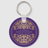 Gold Purple Sword Bridesmaid Royal Wedding Gift キーホルダー (裏面)