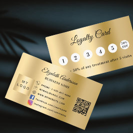 Gold qr code business logo loyalty card ロイヤリティカード