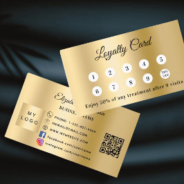Gold qr code business logo loyalty card ロイヤリティカード