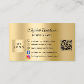 Gold qr code business logo loyalty card ロイヤリティカード (裏面)