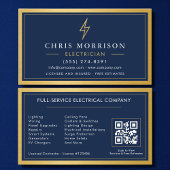 Gold QR Code Electrician Electrical Contractor  名刺