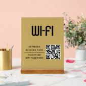 Gold QR Code Wifi Network Name & Password  アクリルサイン (ウェディング)