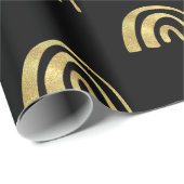 Gold Rainbow and black  ラッピングペーパー (ロールコーナー)