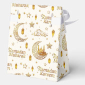 Gold Ramadan Mubarak Pattern with Custom Name フェイバーボックス (裏面)