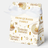 Gold Ramadan Mubarak Pattern with Custom Name フェイバーボックス (正面)