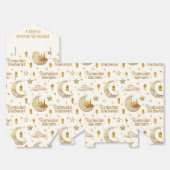 Gold Ramadan Mubarak Pattern with Custom Name フェイバーボックス (見開き)