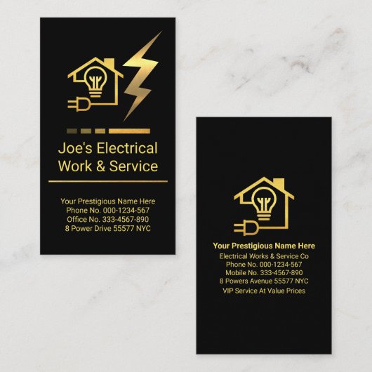 Gold Rebar Piling Construction Groundwork 名刺 (正面/裏面)