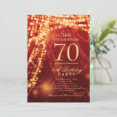 Gold & Red | サプライズ70歳の誕生日パーティー 招待状 (スタンド正面)