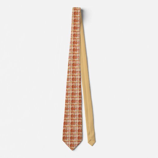 Gold Red Christmas Plaid Neck Tie ネクタイ (正面)