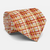 Gold Red Christmas Plaid Neck Tie ネクタイ (ロール)