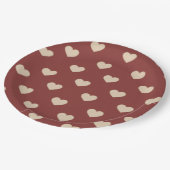 Gold Red Cream Glitter Hearts Bridal Shower ペーパープレート (アングル)