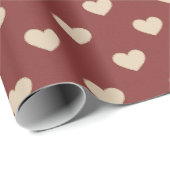 Gold Red Cream Glitter Hearts Valentine's Day ラッピングペーパー (ロールコーナー)