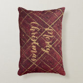 Gold Red Cross Pattern, Gold Merry Christmas アクセントクッション (正面(垂直))