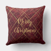 Gold Red Cross Pattern, Gold Merry Christmas クッション (裏面)