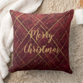 Gold Red Cross Pattern, Gold Merry Christmas クッション (ブランケット)