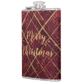 Gold Red Cross Pattern, Gold Merry Christmas フラスク (左)