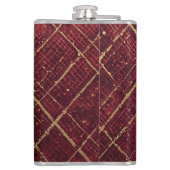 Gold Red Cross Pattern, Gold Merry Christmas フラスク (裏面)