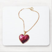 Gold Red Heart Necklace マウスパッド (正面)