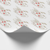 Gold Red Holly Music Notes Merry Christmas Gift  ラッピングペーパー (角)