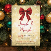 Gold Red Jingle Mingle Christmas Winter Wonder 招待状
