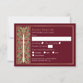 Gold Red Medieval Floral Sword Wedding RSVP (正面)