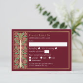 Gold Red Medieval Floral Sword Wedding RSVP (スタンド正面)