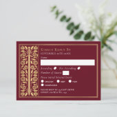 Gold Red Medieval Sword Wedding RSVP (スタンド正面)
