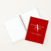 Gold Red Personalized Sketchbook add Name ノートブック (内部)