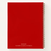 Gold Red Personalized Sketchbook add Name ノートブック (裏面)