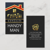 Gold Red Roof With Handyman Tools 名刺 (正面/裏面)