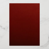 Gold Red Sparkle Festive Foliage Christmas Party  箔招待状 (裏面)