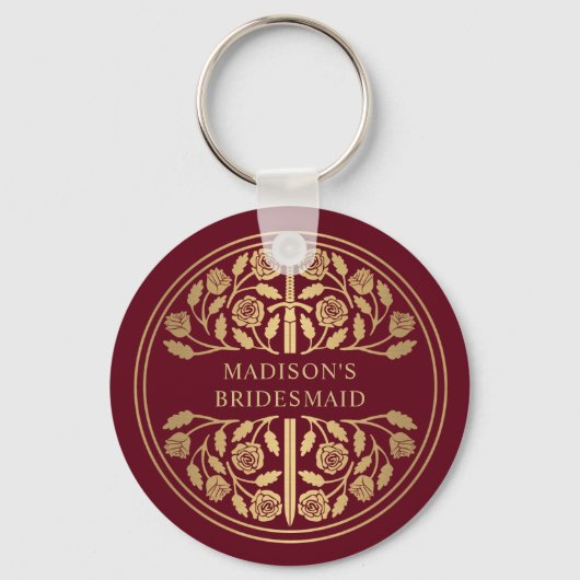 Gold Red Sword Bridesmaid Royal Wedding Gift キーホルダー (正面)