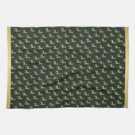 Gold Reindeer Winter Wonderland Kitchen Towels キッチンタオル