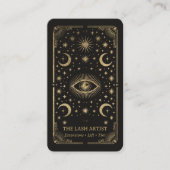 Gold Retro Celestial Tarot Lash Artist QR Code 名刺 (正面)