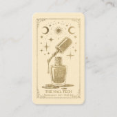 Gold Retro Celestial Tarot Nail artist QR Code 名刺 (正面)
