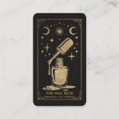 Gold Retro Celestial Tarot Nail artist QR Code 名刺 (正面)