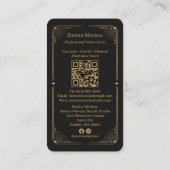 Gold Retro Celestial Tarot Tattoo artist QR 名刺 (裏面)