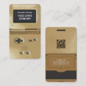 Gold Retro Style Gaming Console Game Designer 名刺 (正面/裏面)