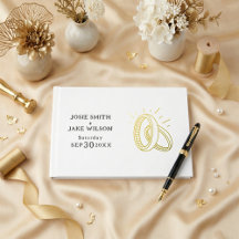 Gold rings Foil Guestbook