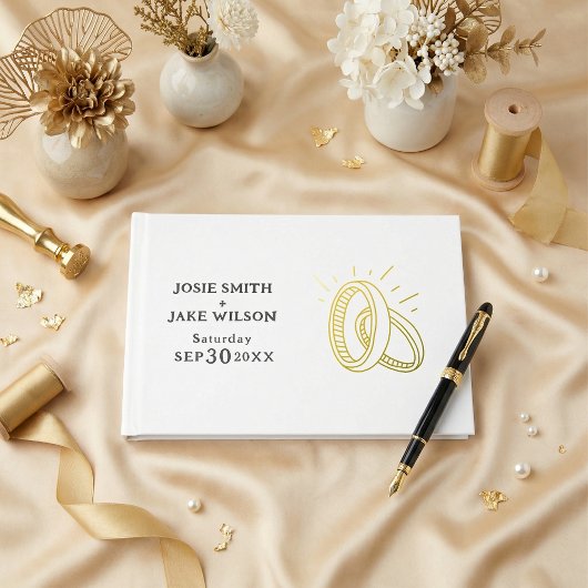Gold rings Foil Guestbook ゲストブック