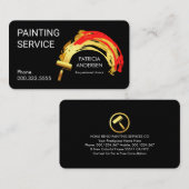 Gold Roller Brush Paint Splatter  名刺 (正面/裏面)