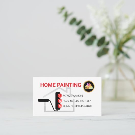 Gold Roller Brush Painting Button Icons 名刺 (スタンド正面)