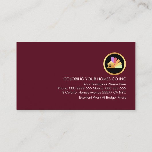 Gold Roller Brush Painting Button Icons 名刺 (裏面)