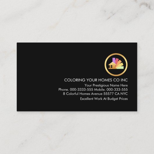 Gold Roller Brush Painting Button Icons 名刺 (裏面)