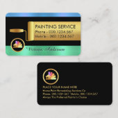 Gold Roller Brush Paints Blue Green Metalli Layers 名刺 (正面/裏面)