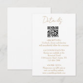 Gold Romantic Calligraphy QR Code Wedding Details  エンクロージャーカード (正面/裏面)