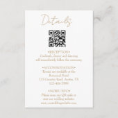 Gold Romantic Calligraphy QR Code Wedding Details  エンクロージャーカード (正面)