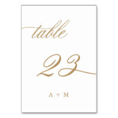 Gold Romantic Calligraphy Wedding Number 23, テーブルナンバー (裏面)