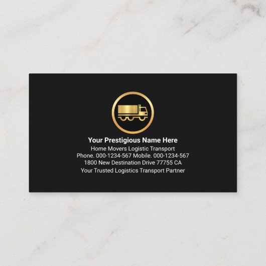 Gold Rooftop Home Moved By Truck 名刺 (裏面)